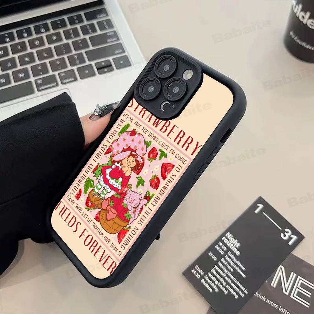 Чехол для телефона 'Девочка с клубничным тортом' S-Strawberry-shortcake для iPhone 11 12 13 14 15 16 17 Pro Max Plus Ударопрочный защитный чехол