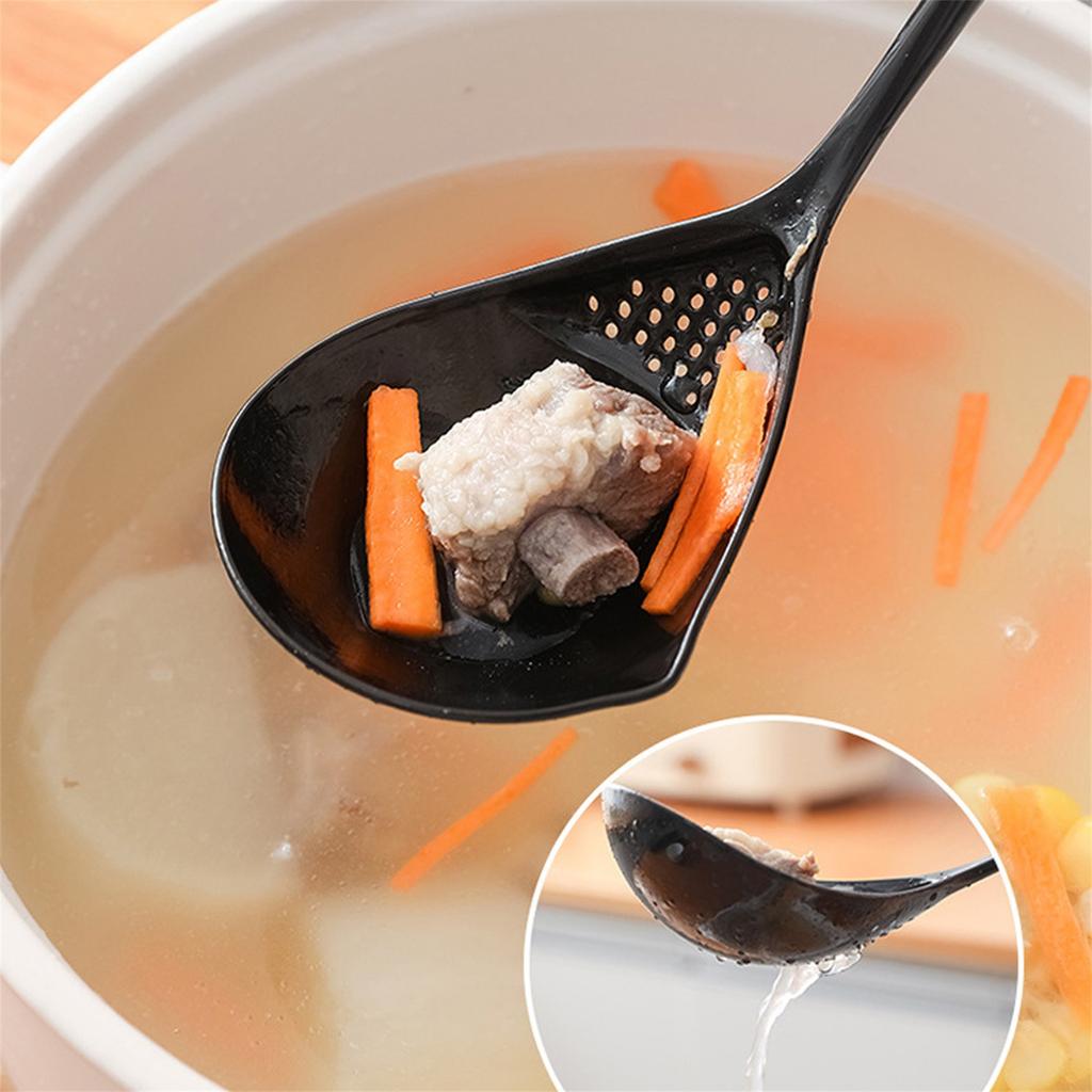 Ложка для процеживания для кухонной кастрюли 2 в 1, ложка с фильтром-ситечком, ковш с длинной ручкой, ложка-дуршлаг, ложка с масляным фильтром