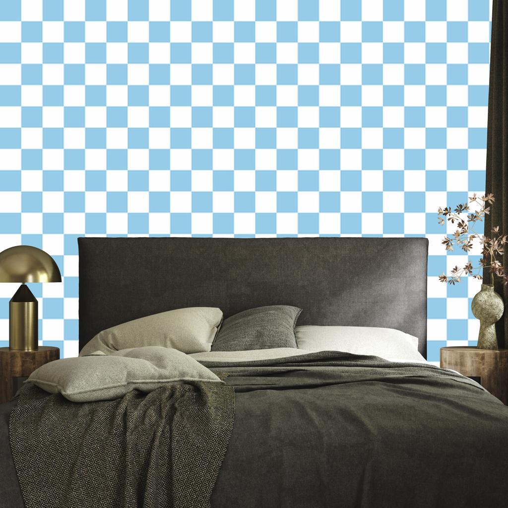 Azure and white checkerboard wallpaper, azure background 50x1000