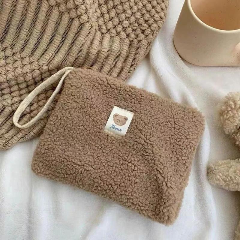 Large Capacity Cute Plush Travel Cosmetic Lipstick Storage Bag Women Makeup Kits Handbags Organizer Wallet Pencil Case Pouch Bag