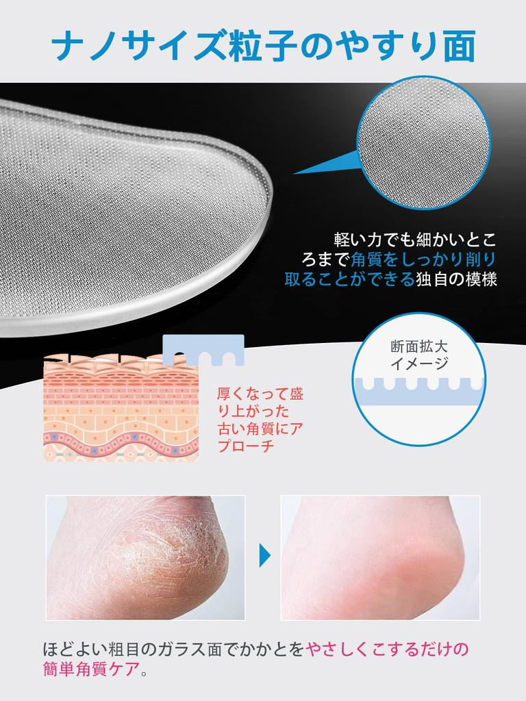 Heel Callus Glass Heel File with Nail A Completely New Heel File Created Using Glass Heel Callus [Double-Sided] Remover, File. Nanotechnology. Care.