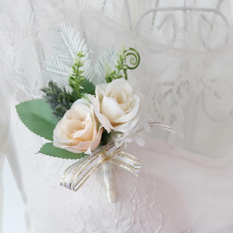 2 шт. искусственный корсаж на запястье Цветочный набор Свадебные цветы Аксессуары для женихов Свадебные женихи