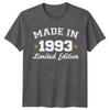 Сделано в 1993 году Ограниченная серия Унисекс Футболка Подарок на 33-й День Рождения Винтаж