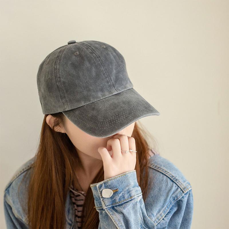 1 шт. Винтажная хип-хоп кепка Бейсболка Стиранный деним Мужская Женская Шляпа Однотонная Шляпа Кость На открытом воздухе Повседневная Спорт
