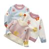 Autumn Winter Girls Floral Knitted Sweater Baby Kids Thick Keep Warm Long Sleeve Tops Toddler Children's Pullover for Girls
