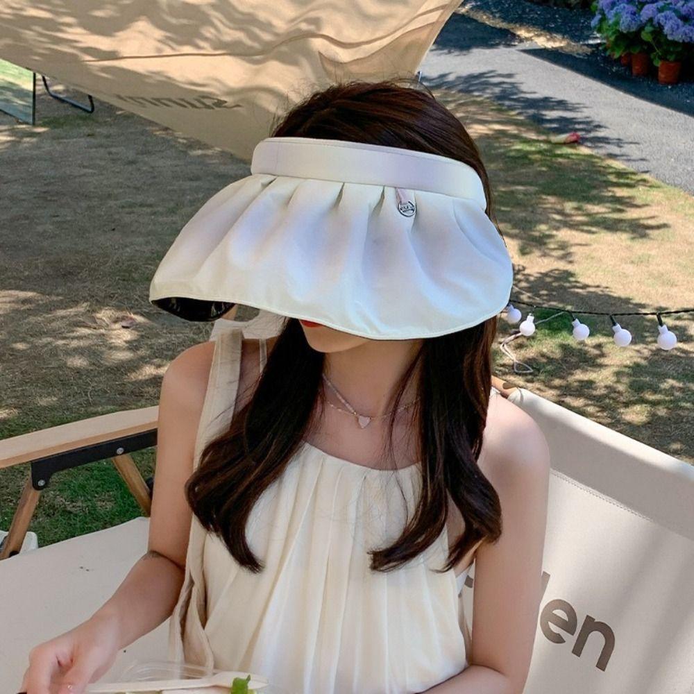 UV Protection Flower Visor Cap Breathable Bucket Hat Outdoor Beach Cap Women Sunhat Summer