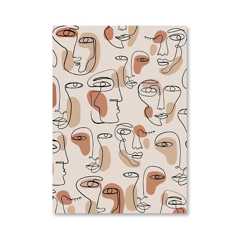 Абстрактные геометрические линии листьев, современные постеры, холст, картина, настенная художественная печать, картина для спальни, гостиной, интерьера, домашнего декора