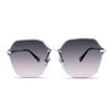 Ultra-Lightweight Fashionable Frameless Sunglasses For Women With Finely Carved Copper Temples(Ds-8195)
