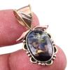 Natural Pietersite Gemstone 925 Solid Sterling Silver TwoTone Pendant 1.25" T5n09