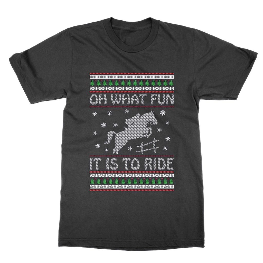 Oh What Fun It Is to Ride Horse Rider Christmas Jumper tee t-shirt funny xmas