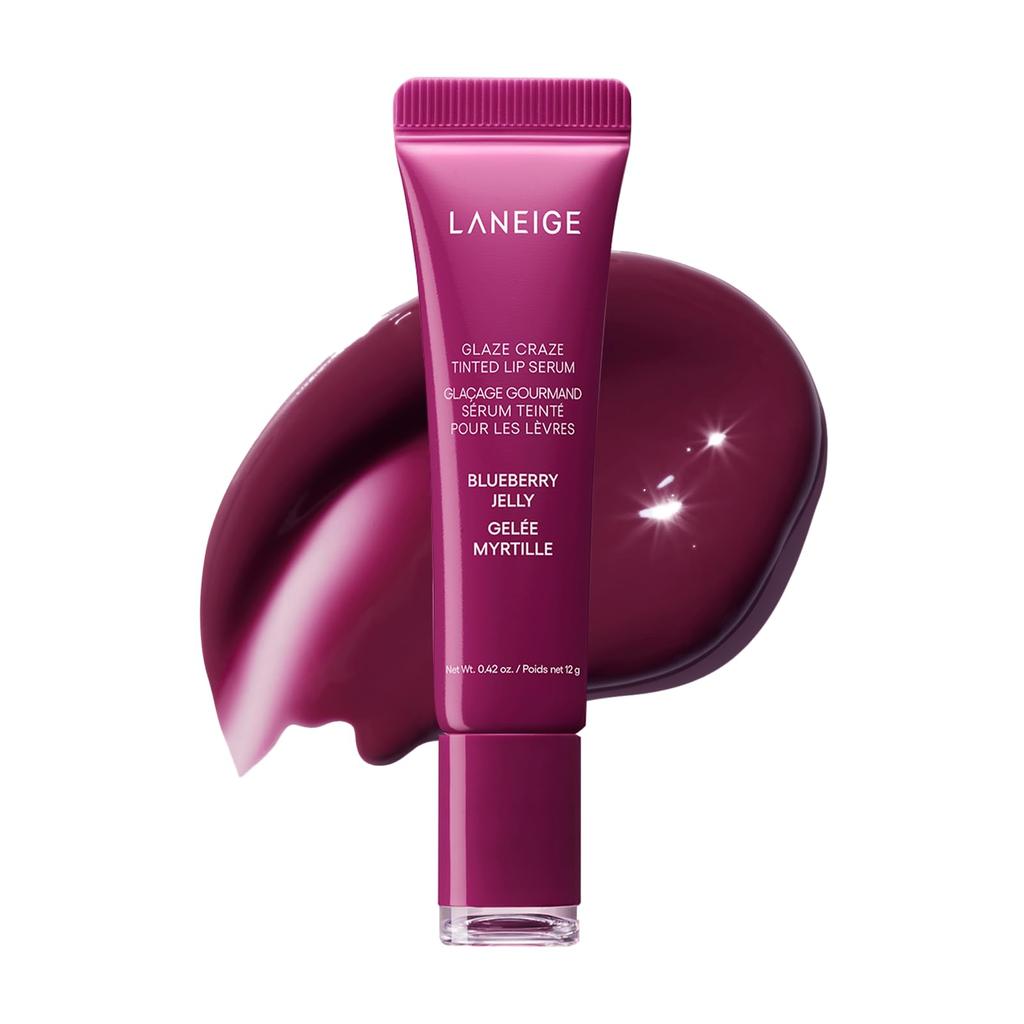 Laneige Глянцевый тинт-сыворотка для губ Черничный Желе 12 г Губной крем Губная маска Бальзам для губ Оттеночный тинт для губ Увлажняющий Корейский