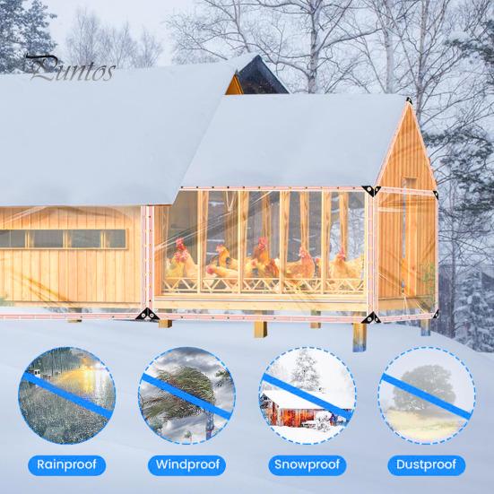 Clear Tarpaulin Waterproof Garden Tarp Outdoor Rainproof Covering All-weather Tarp with Rope for Patio Henhouse Canopy
