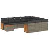 VidaXL Salon de Jardin avec Coussins 11 pcs, Canapés de Terrasse, Ensemble de Meubles de Patio, Mobilier d'Extérieur, Gris 3228048