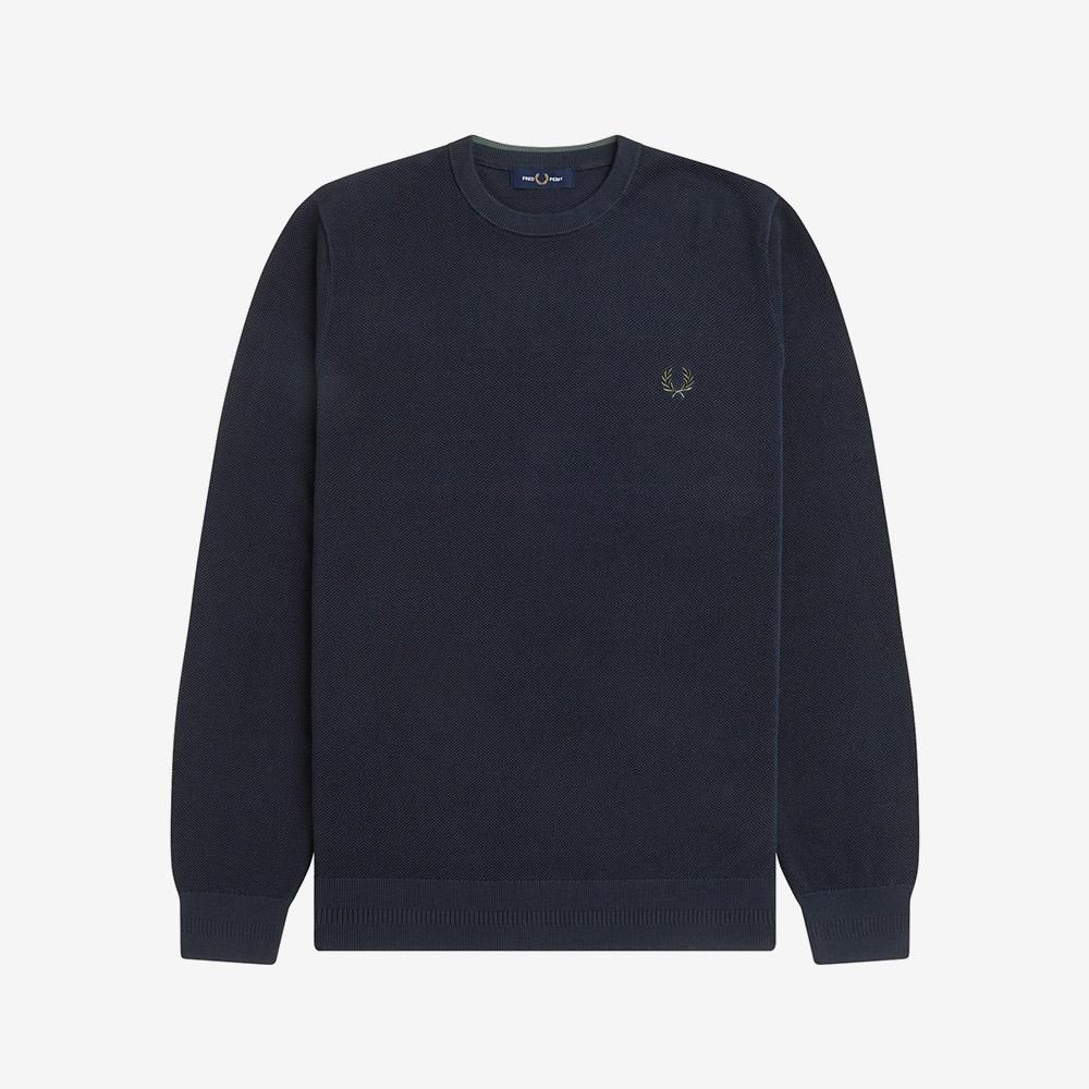 Fred Perry [Острый] Вязаный джемпер с пике-стежком - Темно-синий Afpm2531309-608