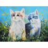 Diamond Embroidery Two Cat DIY Diamond Painting Cross Stitch Round Needlework Mosaic Decor Paintings