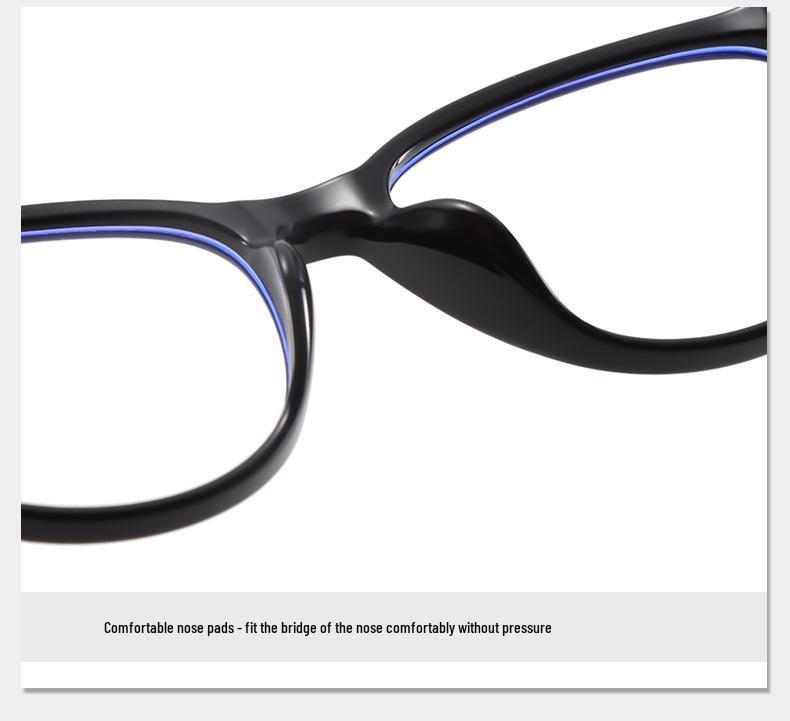INS Style Cat-Eye TR Frame Glasses: Fit for Prescription, Anti-Blue Light, Large Face Slimming CP9