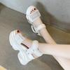 Summer High Platform Women Sandals Buckle 10CM Wedges Bling Shoes Fashion 2025 Outside Chunky Sandals Beach Casual Slides Woman