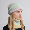 Women's Winter Knitted Woolen Warmth Hat Scarf  Two Piece Ear Protection Cap
