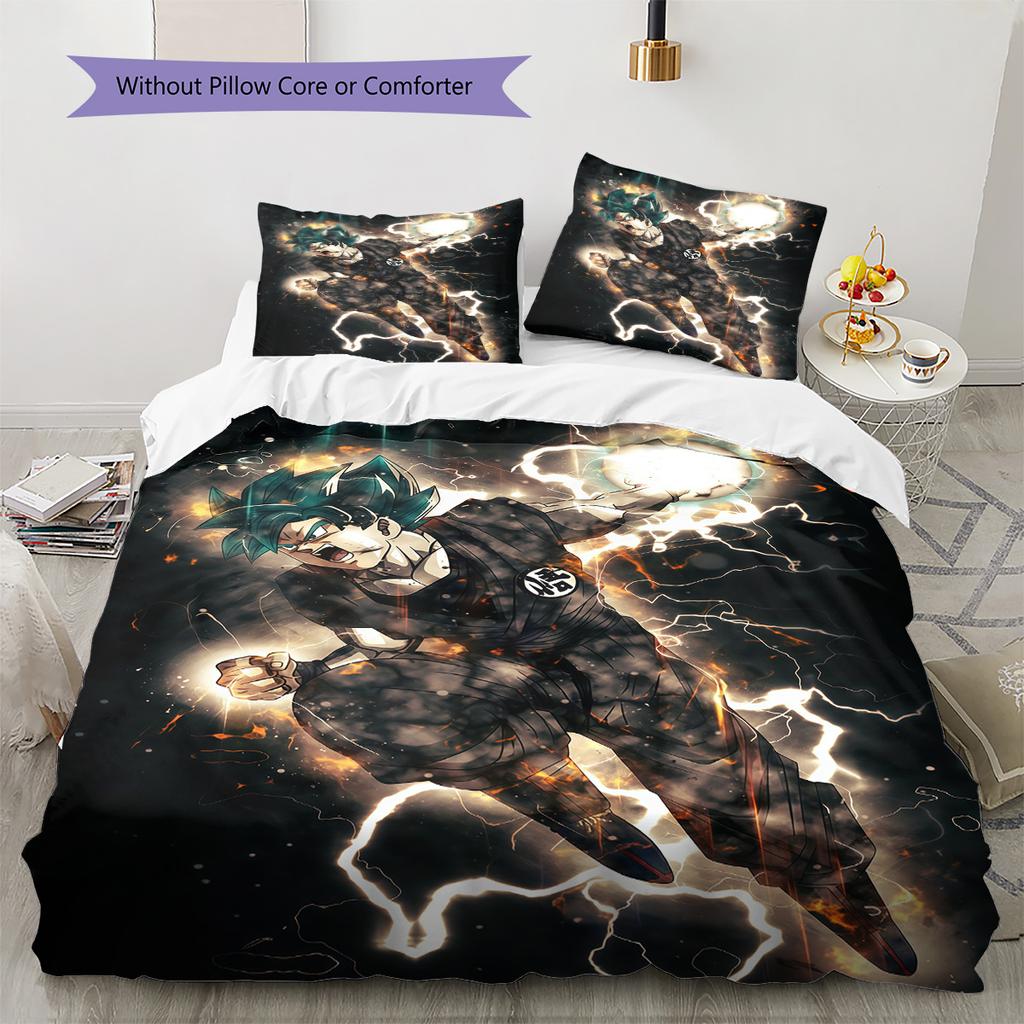 Dragon Ball Epic Bedding Set Soft Duvet Cover Pillowcases Durable for Bedroom