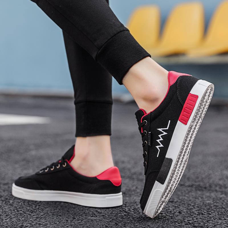 Мужская обувь, модная повседневная обувь на плоской подошве, студенческая дышащая белая парусиновая обувь, кроссовки, повседневная парусиновая обувь, вулканизированная обувь на плоской подошве со шнуровкой