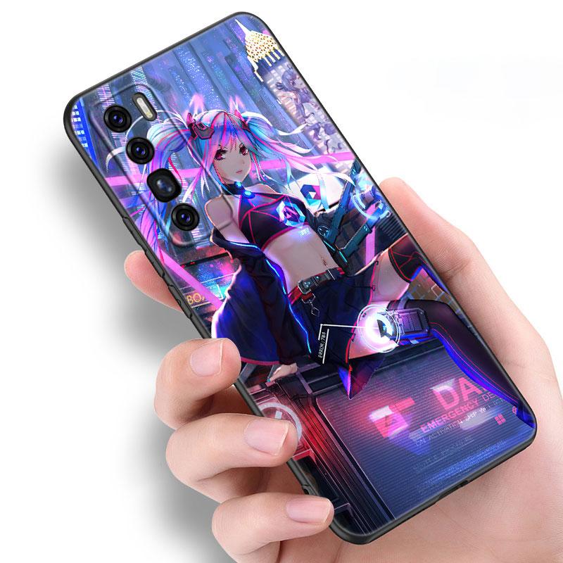 Мягкий чехол Vaporwave Glitch Anime для Huawei NOVA 8 9 Pro 8i 7i 7SE Y60 5T Mate 40 30 20 10 Lite Honor 50 30 Premium Pro Plus 30S