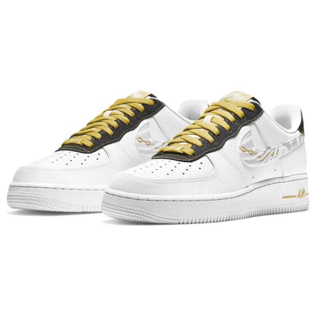 Nike Air Force 1 '07 LV8 'Gold Links Zebra Print' Sneakers DH5284-100