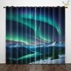 2-компонентная перфорированная штора из полиэстера с высокой степенью затемнения, двухсторонняя матовая, левая и правая сторона, красивый скандинавский пейзаж, полярное сияние