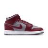 Детские кроссовки Air Jordan 1 Mid GS Cherrywood Red Cement-Grey White DQ8423-615