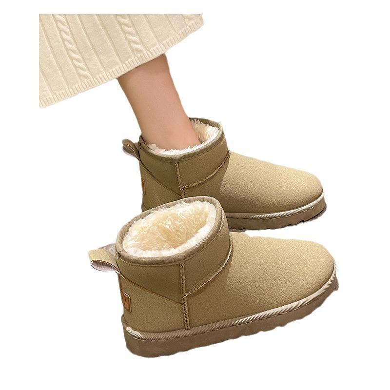 Thick-soled Snow Boots Women's New Autumn and Winter Fur Integrated Short Tube High-soled Warm Women's Cotton Shoes