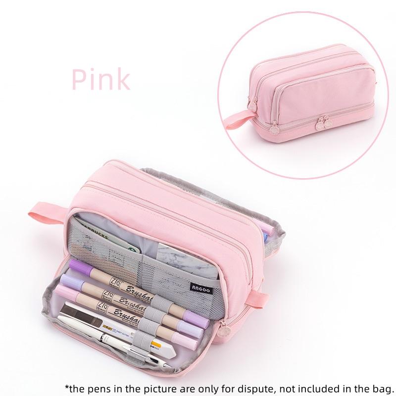 Сумка-карандаш Angoo с 4 перегородками, чехол для ручек, двусторонняя открытая сумка для хранения с удобной ручкой для канцелярских принадлежностей