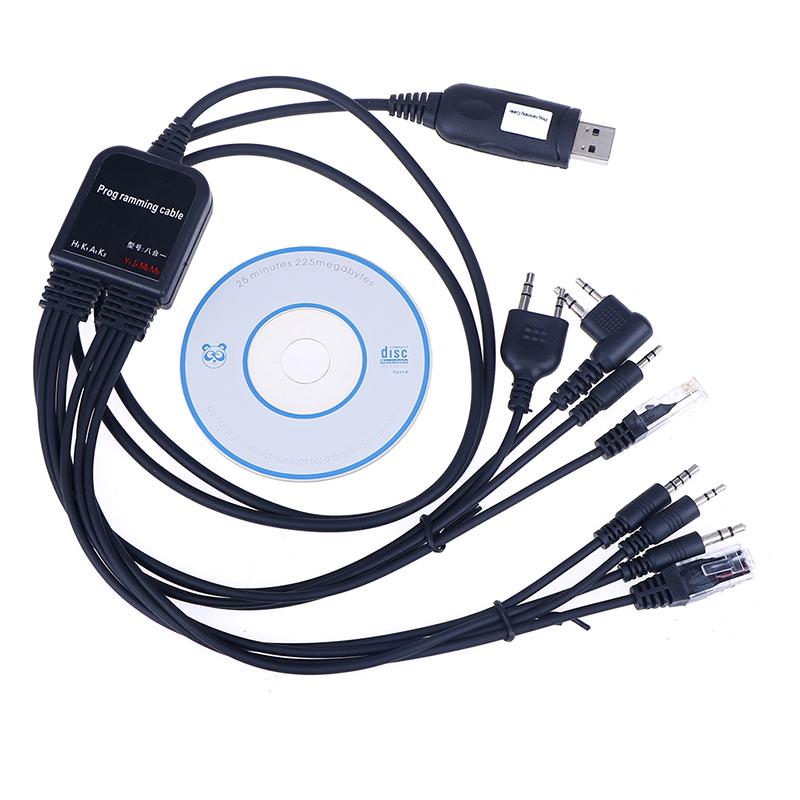 8 в 1 компьютерный USB-кабель для программирования для портативной автомобильной рации