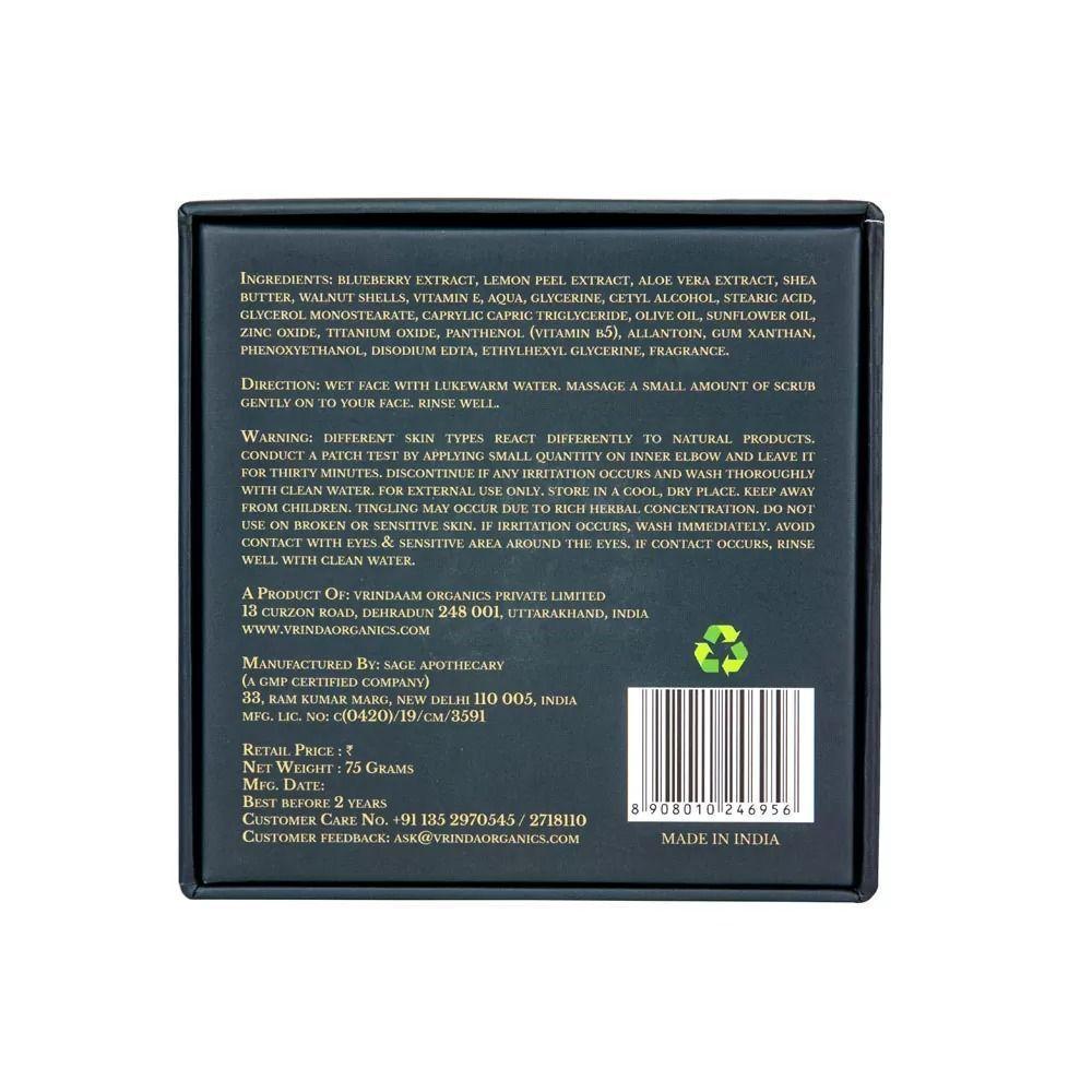Скраб для лица с Черникой и Лимоном (75 г), Blueberry & Lemon Face Scrub, Vrindaam