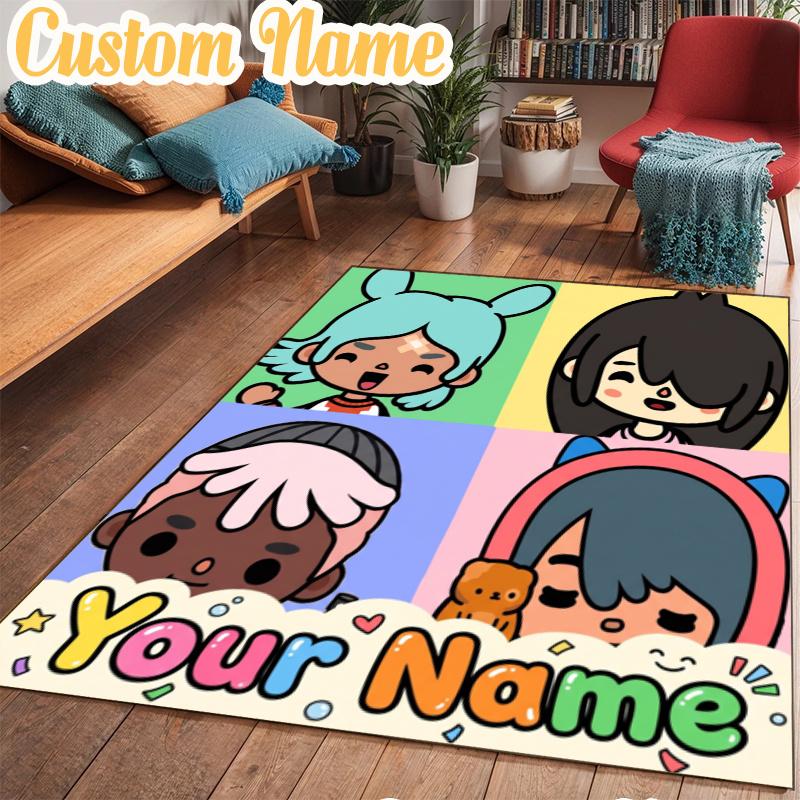 Custom Name Toca Boca Game Rug Office Rug, Indoor Rug, Chair Rug, Living Rooms, Doormat Game Rug Home Decor Birthday Christmas Gifts