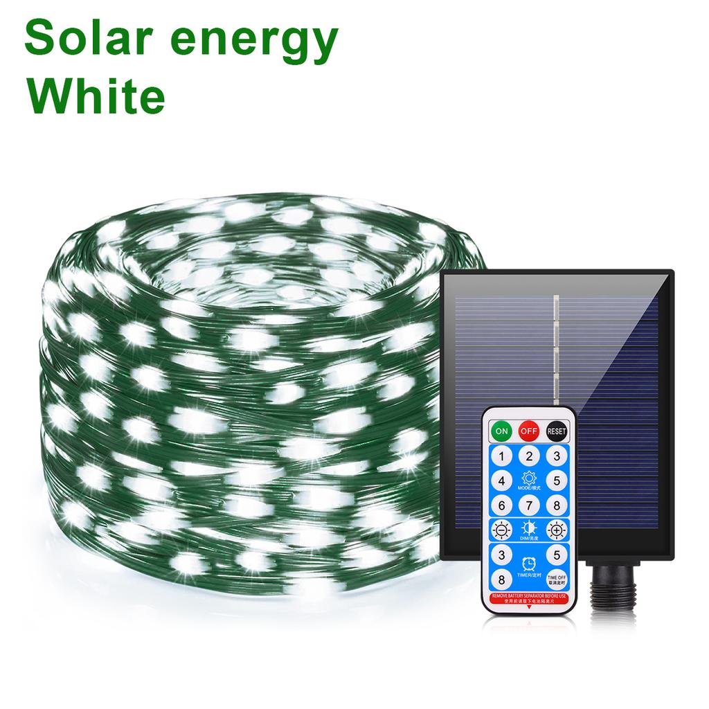100M Large Solar Panel Led String Light Outdoor Fast Charge Fairy Lights 8 Modes Waterproof Christmas Wedding Party Garden Decor