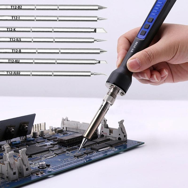 Наконечник для пайки из нержавеющей стали с быстрым нагревом T12 Запасные наконечники для паяльника Электрические паяльные сварочные аксессуары