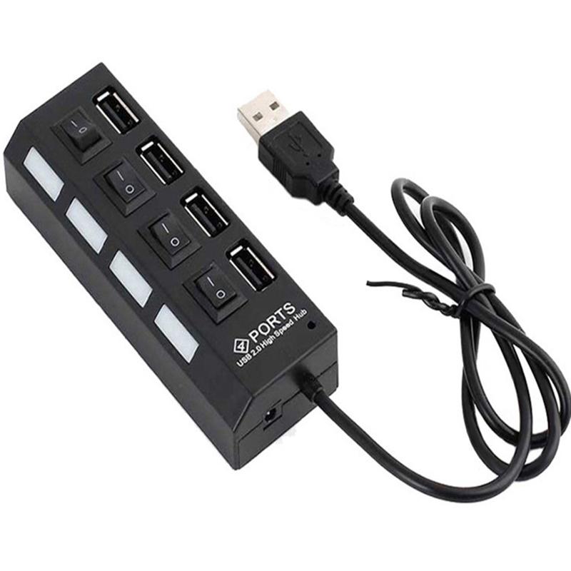 1Pcs 4-Port Usb Hub One To Four Splitter Hub Plug And Play Independent Switch Small Socket Hub Usb 4-Port Splitter For Laptops