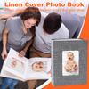 Slip-in Photo Album Linen Cover 50 Pages 100 Pockets 4x6-Inch Wedding Travel Baby Shower Kids Family Anniversary Picture Collection Book