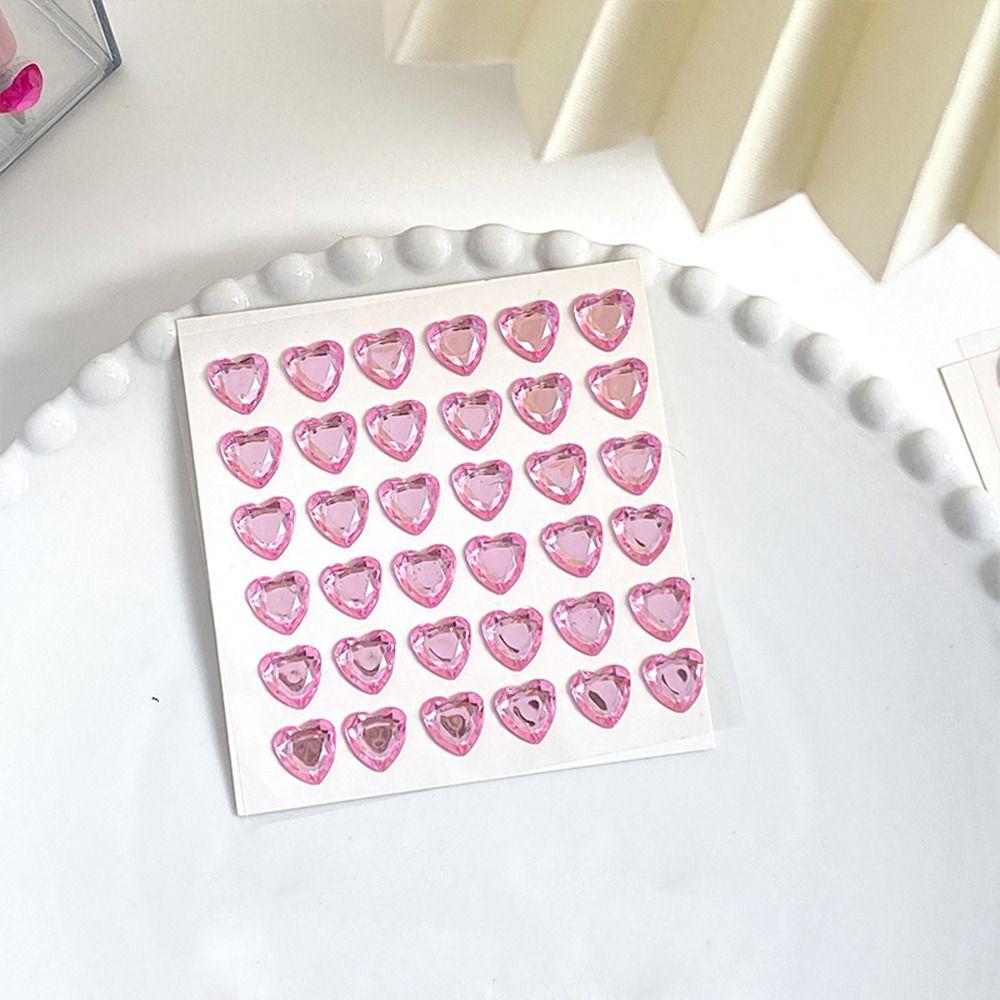 Bling Decorative Sticker Love Heart Rhinestone 3D Crystal Sticker DIY Children Toys