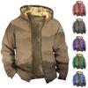 Мужская утолщенная куртка на пуговицах с двойным карманом и карманной вставкой, хлопковая куртка