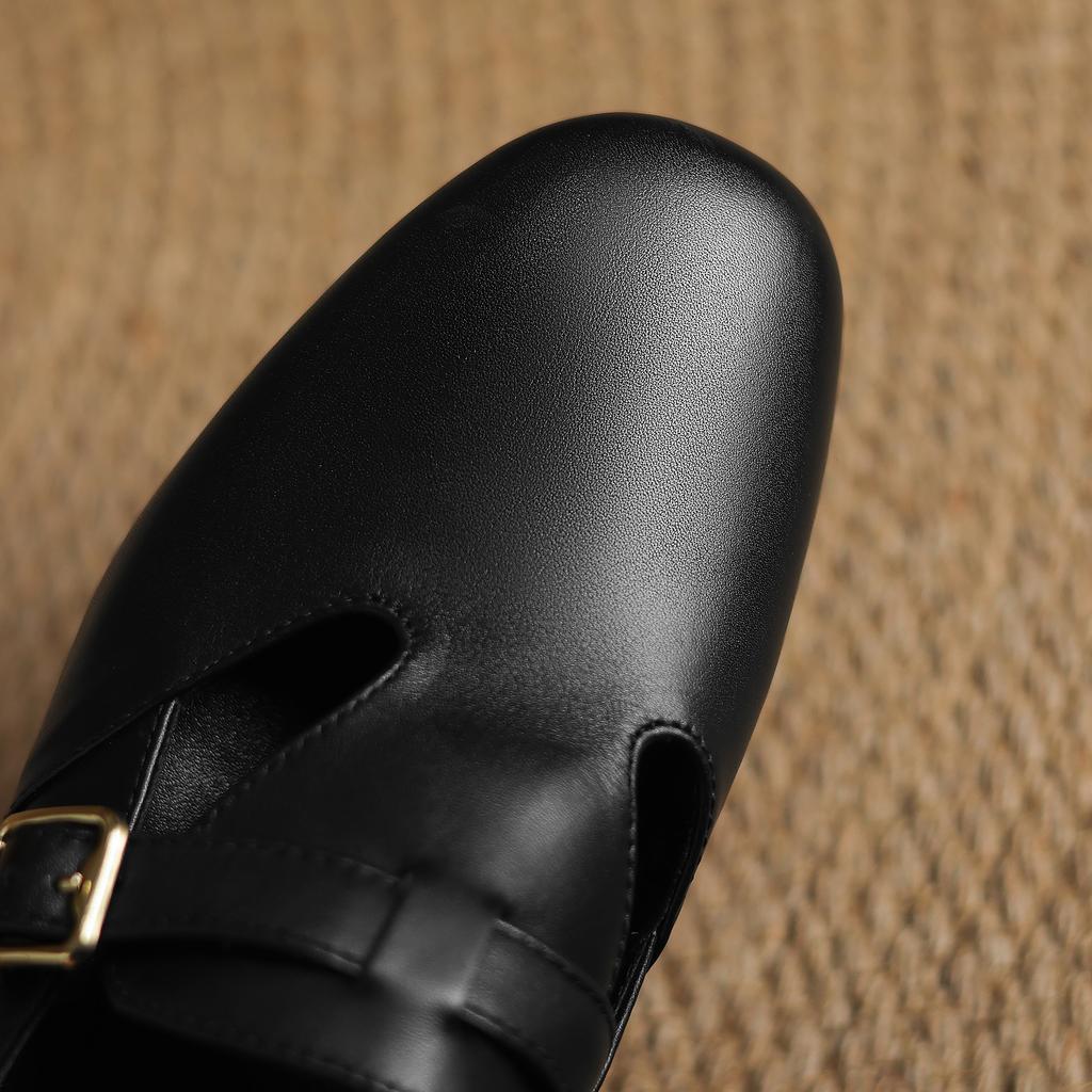 Новые модные женские летние тапочки Mueller из натуральной коровьей кожи с цветными блоками, круглым носком, средним каблуком, пряжкой большого размера и обивкой из натуральной кожи.