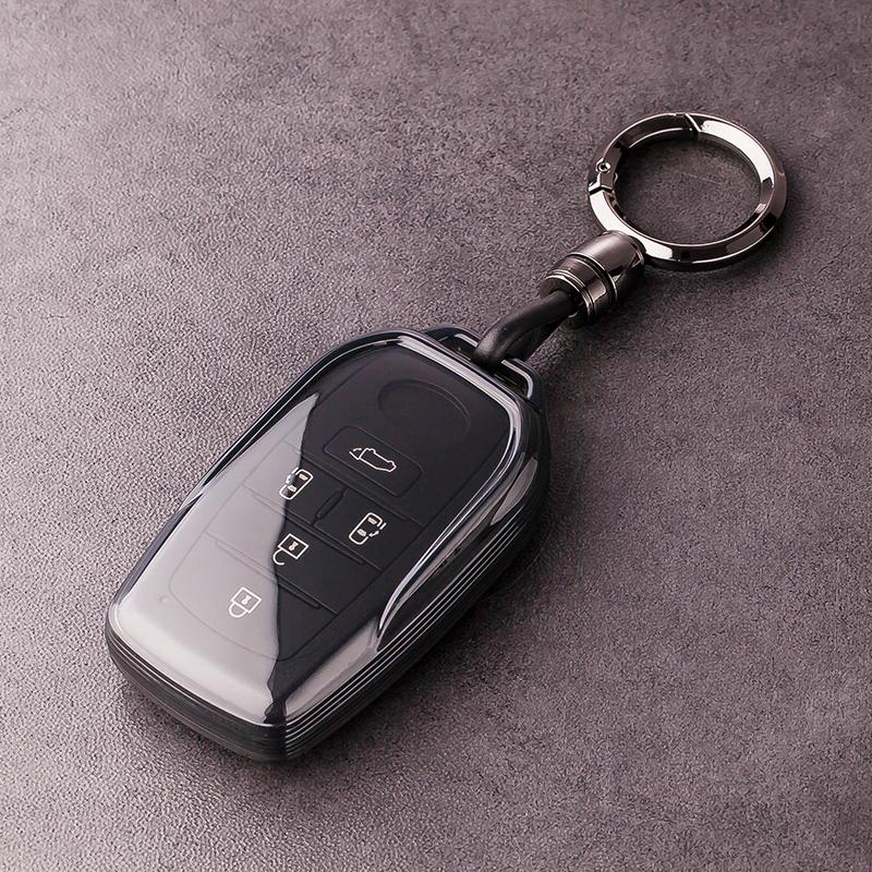Прозрачно-черный Мягкий ТПУ для TOYOTA Sienna RAV4 VENZA Mirai Гибридных Автомобилей Alphard Чехол-Крышка для Брелока Автомобильного Ключа с 4 5 6 Кнопками