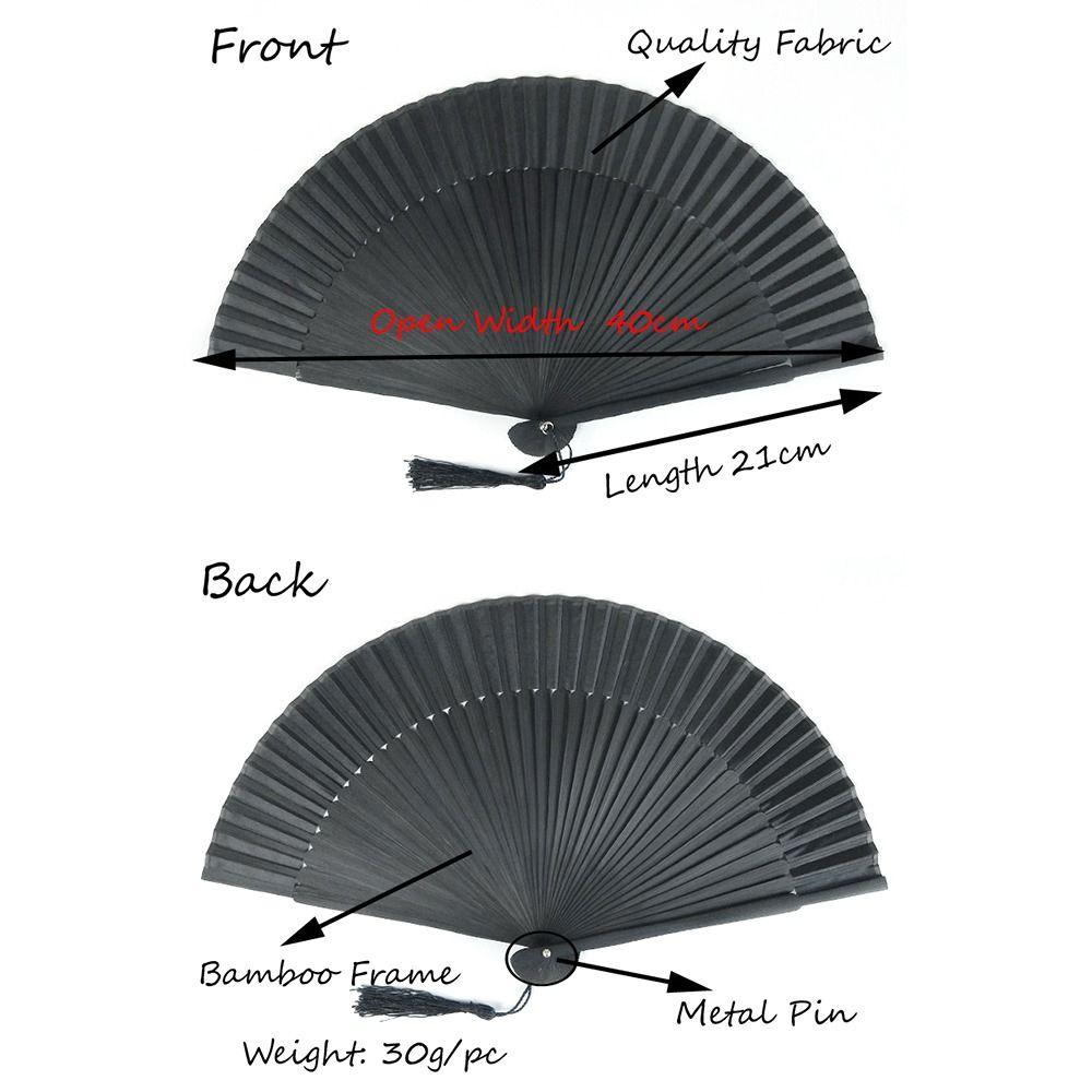 DIY китайский стиль сложенный веер живопись ручной веер подарки черный шелковый складной веер
