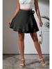 Цельная юбка на шнуровке, однотонная короткая юбка с высокой талией и оборками, трансграничная женская одежда