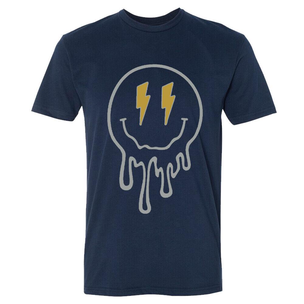 Drippy Smiley Melted Smile Face Lightning Bolt Good Vibes Only Unisex T-Shirt