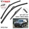 3PCS Wiper Blades For TOYOTA Land Cruiser 200 J200 2007-2015 26" 20" 12" Fit Front Windshield Windscreen Window Brushes Cutter Accessories