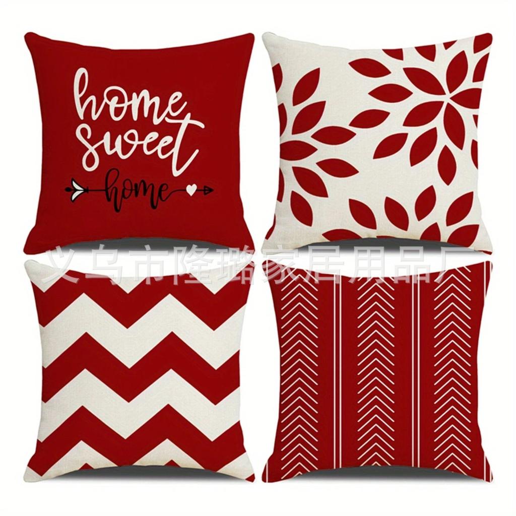 Linen Geometric Style Modern Print Home Sofa Living Room Pillow Cushion Pillow Case Pillow Case