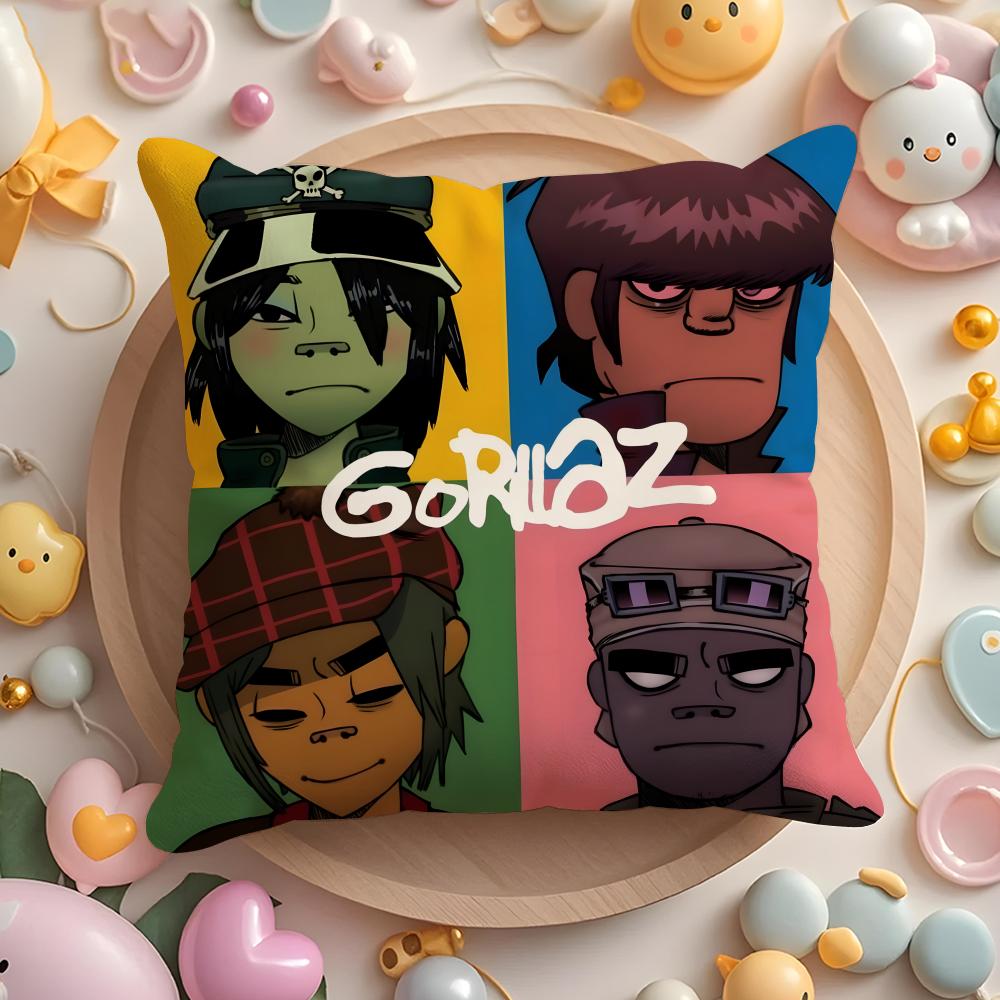 Чехол на подушку G-GorillazS Band для дома и автомобиля, многоцелевой чехол для подушки - Двусторонний, Мягкий и прочный для ежедневного использования