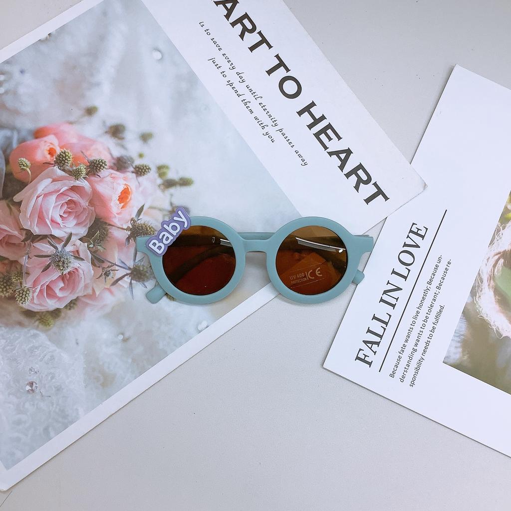 Модные детские солнцезащитные очки, милые липкие цветочные детские солнцезащитные очки, солнцезащитный крем, вогнутая форма, детские очки Tide