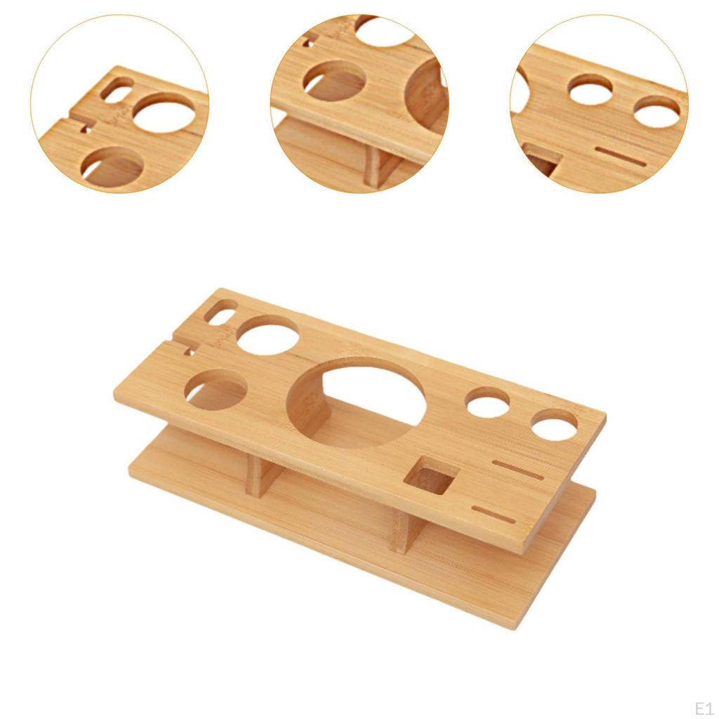 Cocktail Shaker Set Wooden Stand Bartender Kits Storage Rack Equipment Practical Desktop Organizer