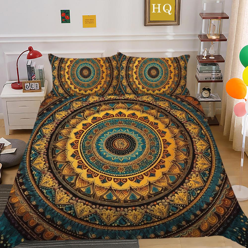 Постельное белье Мандала, украшение для спальни, модные комплекты постельного белья, одноместные полноразмерные покрывала из микрофибры, мужские постельные принадлежности, костюмы